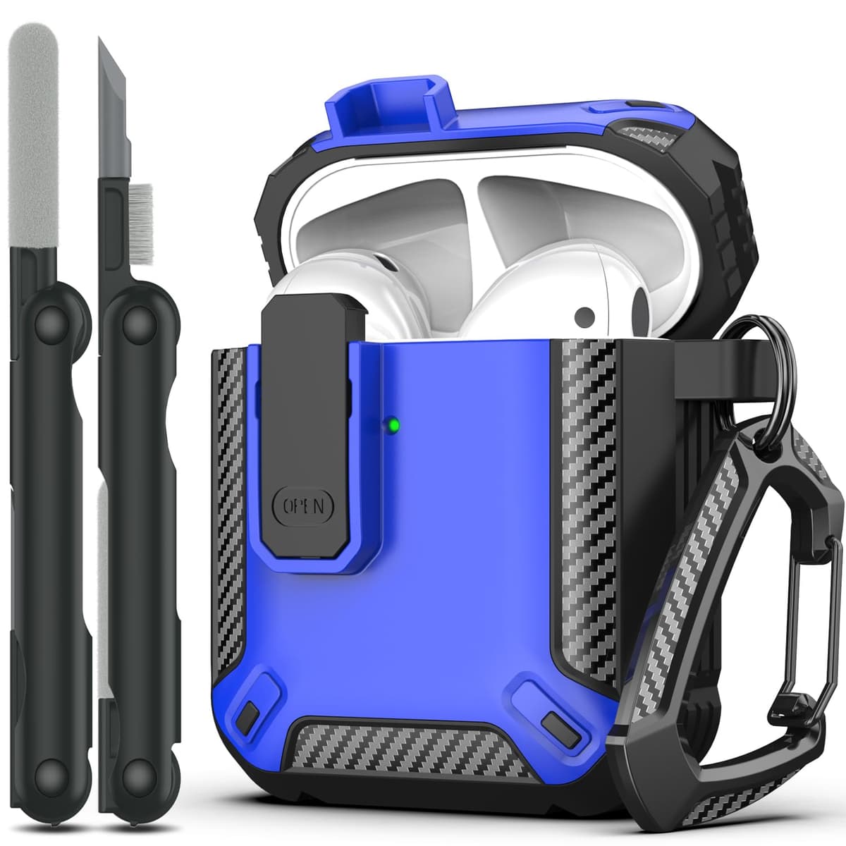 RFUNGUANGO Compatible con Airpods 4 Estuche (2024) con Kit de Limpieza, Clip de Bloqueo Seguro y Estuche de Protección a Prueba de Golpes para Airpods 4ta Generación Lanzamiento 2024,Cielo Estrellado — view 22