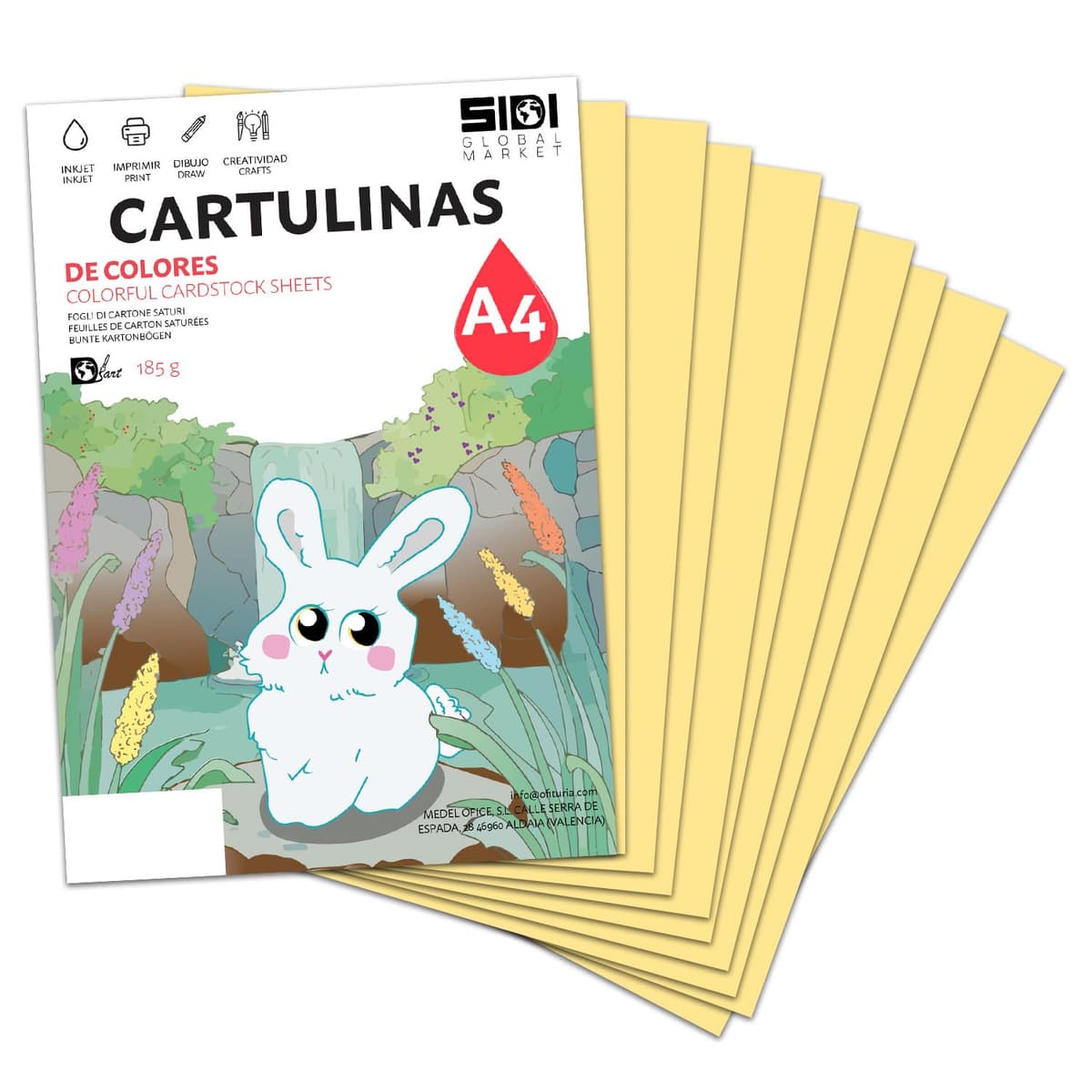 Cartulina A4 Azul Metalizada 230 g Cartulina Brillo Reflectante para Manualidades, Scrapbooking, Impresora Inkjet y Láser, Papel Cartulina Premium Metalizado – SIDI (azul metalizado, 25h) — view 82