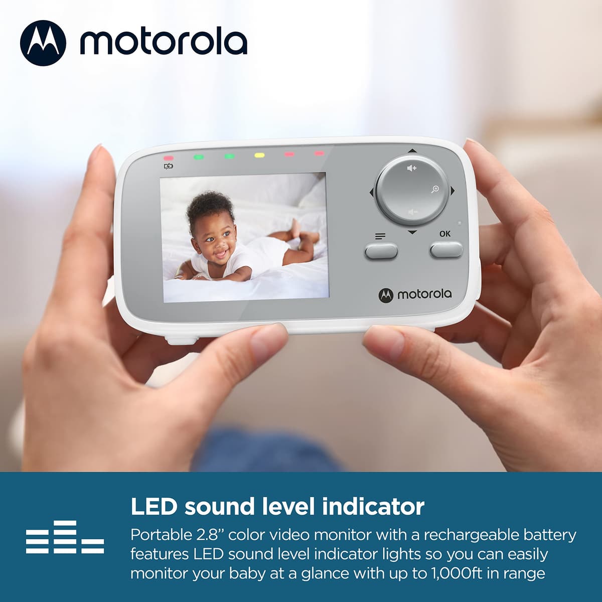 Motorola Nursery VM482ANXL - Video Baby Monitor - Camera - Infrared Night Vision - High Sensitive Microphone, White/Silver — view 5