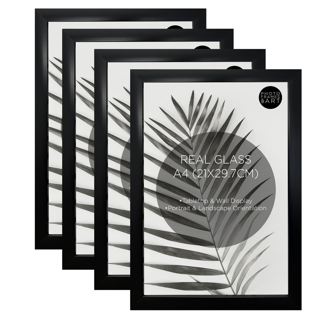 pf+a REAL GLASS A3 Black Frame Glass - PREMIUM A3 Picture Frame Black - Oxford A3 Print Portrait and Landscape Display — view 28