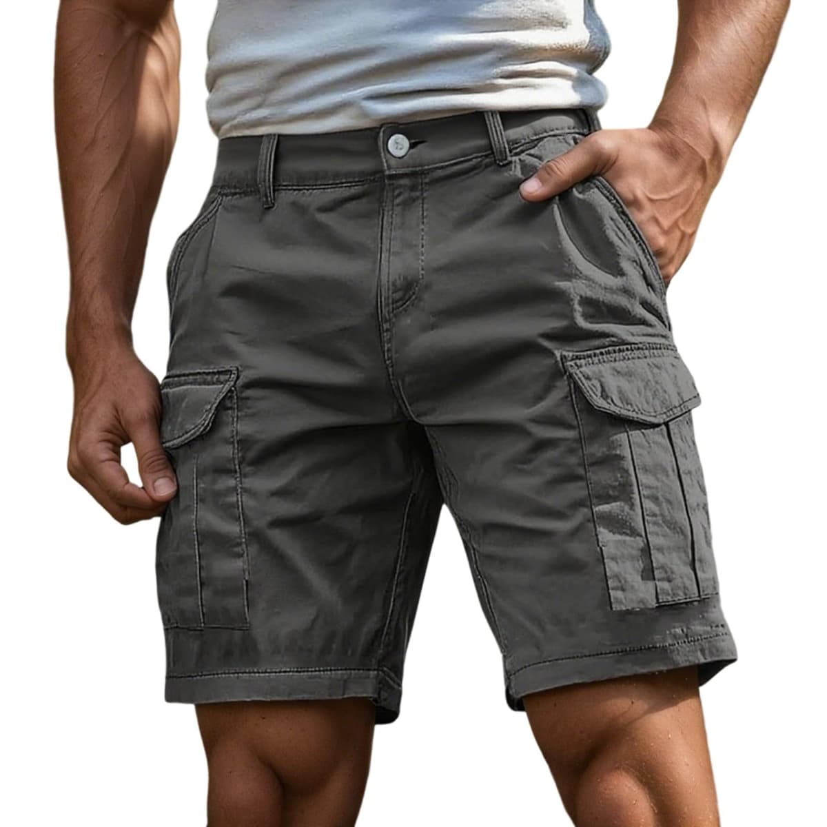 Pantalones Cortos Hombre Cargo Bermudas de Trabajo Deportivos Hombre Verano Cargo Cortos Casual Bermudas Shorts Running Deporte con Múltiples Bolsillos — view 4