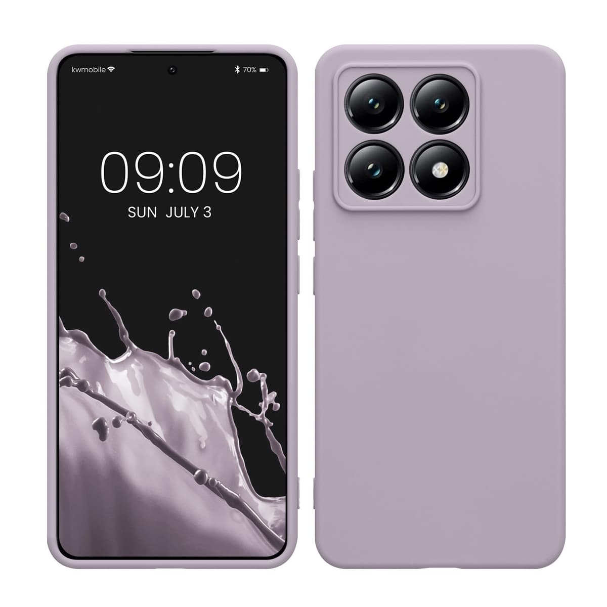 kwmobile Carcasa Compatible con Xiaomi Redmi Note 14 Pro 5G / Poco X7 Funda - Funda Ultrafina de TPU con Bordes elevados - Lavanda Metalizado — view 196