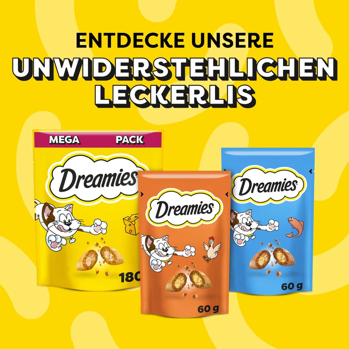 DREAMIES - Cat Treats - 12 x 60g - Multipack Biscuits - Variety Snack Box - 12 Pouches — view 9