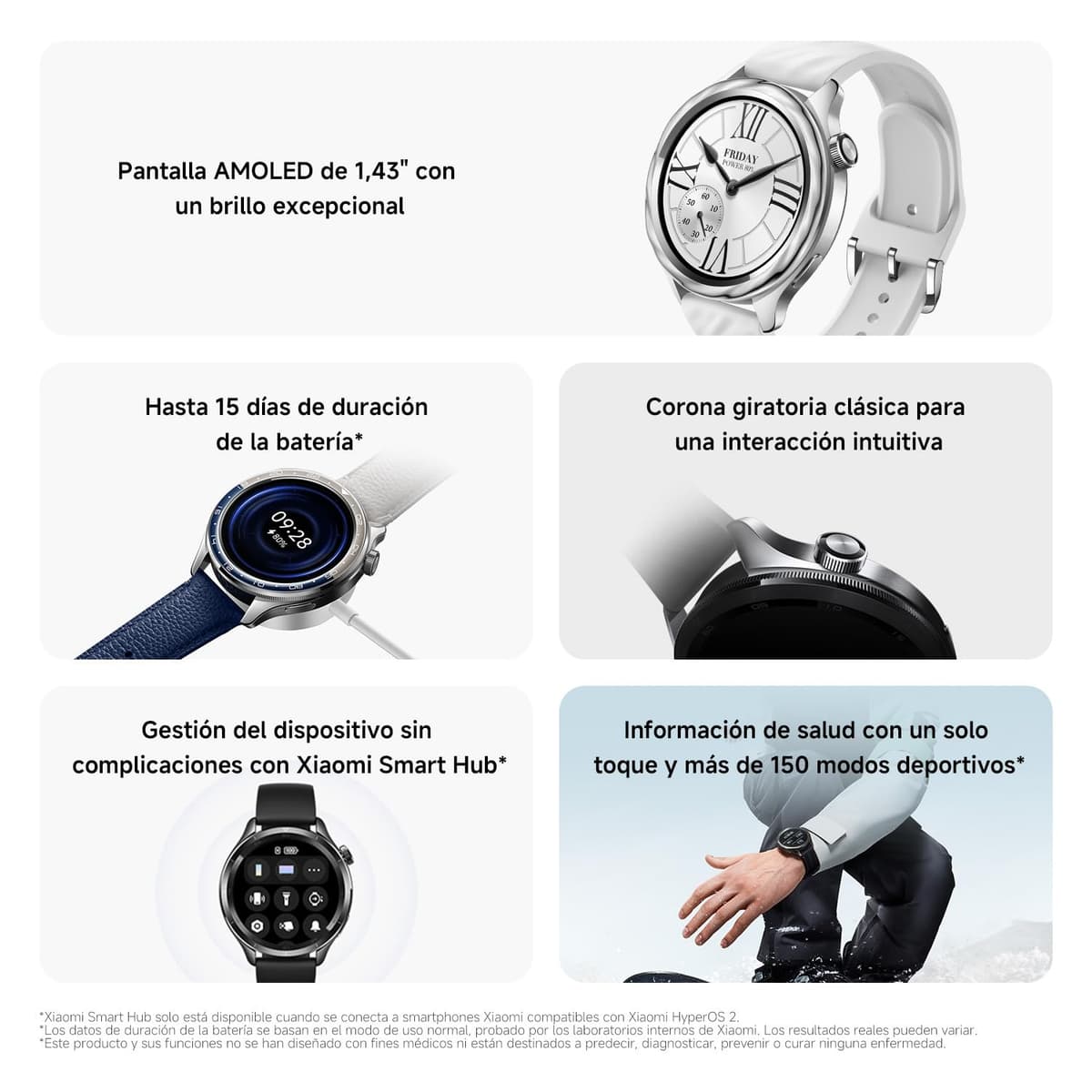 XIAOMI Watch S4, Versión Bluetooth, Modo Deportivo Profesional avanzado, Bisel de Cambio rápido 2.0, Pantalla AMOLED 1.43 Pulgadas Circular, Monitor Frecuencia Cardíaca y Sueño, Rainbow — view 2