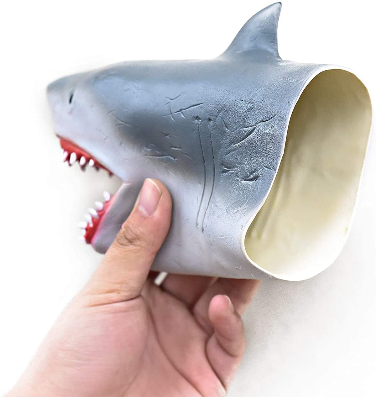 Yolococa Marioneta de Mano de Tiburón Cabeza de Animal Realista de Goma Suave Regalos Juguetes para Niños Shark Puppets — view 5
