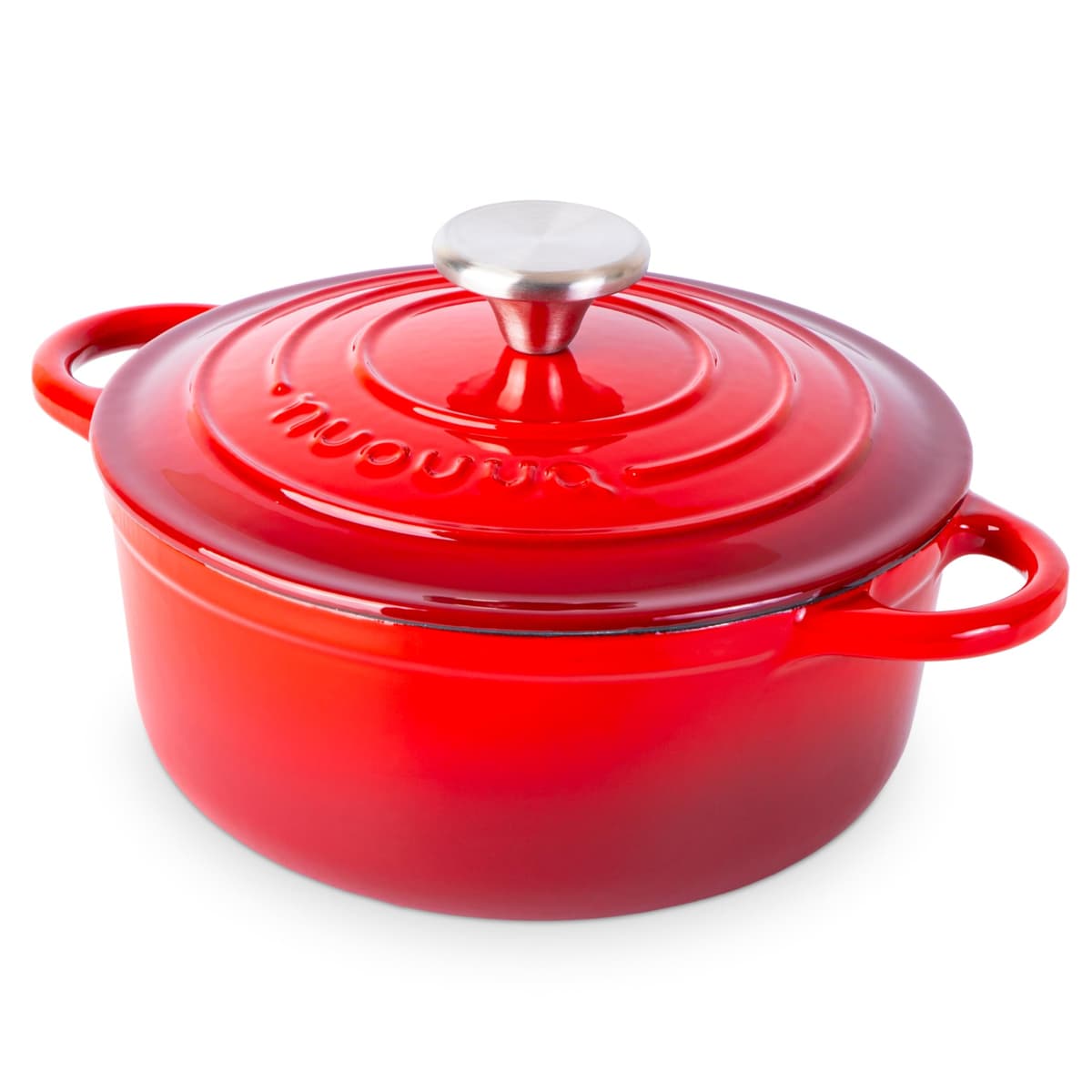 Nuovva Enamelled Cast Iron Dutch Oven Pot with Lid – 5 Quart Casserole Dish – Ceramic Dutch Oven for Bread Baking, Roasting, Braising & Stews – Oven Safe up to 500°F – 24cm Orange — view 39