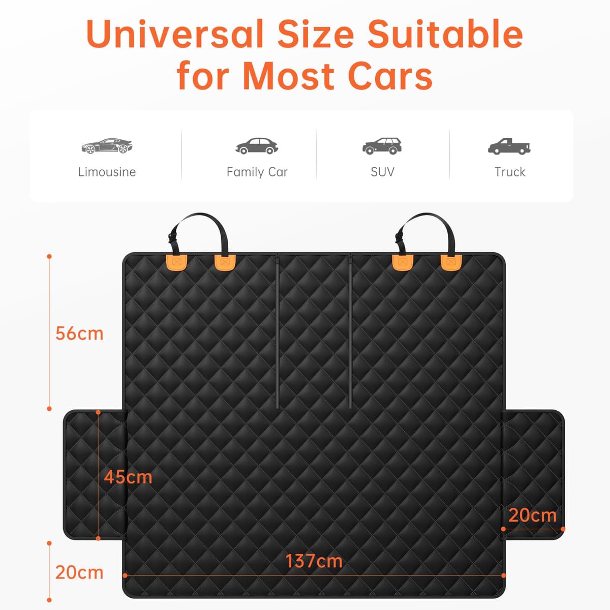 DPWEION Waterproof Dog Car Seat Cover,Non-slip% Scratch Proof Back Seat Covers for Dogs,Universal Fits Cars & SUVs Rear Seats(137cm×121cm) — view 2