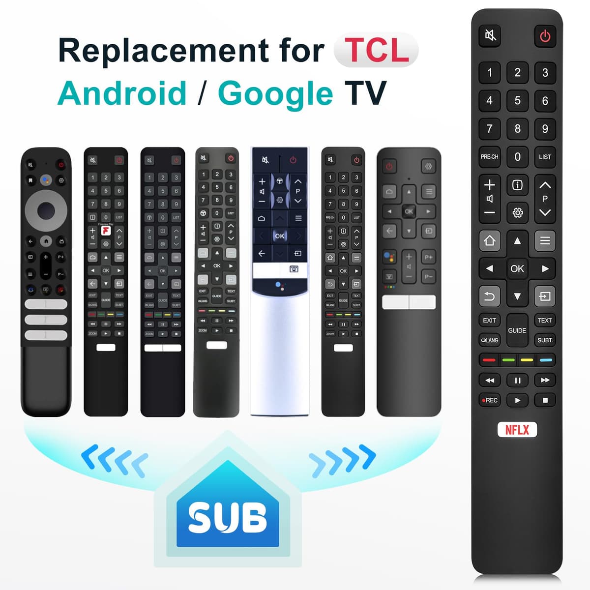 Mando-para-TCL-Smart-TV, Mando a Distancia Universal para TCL Google/Android TV — view 2