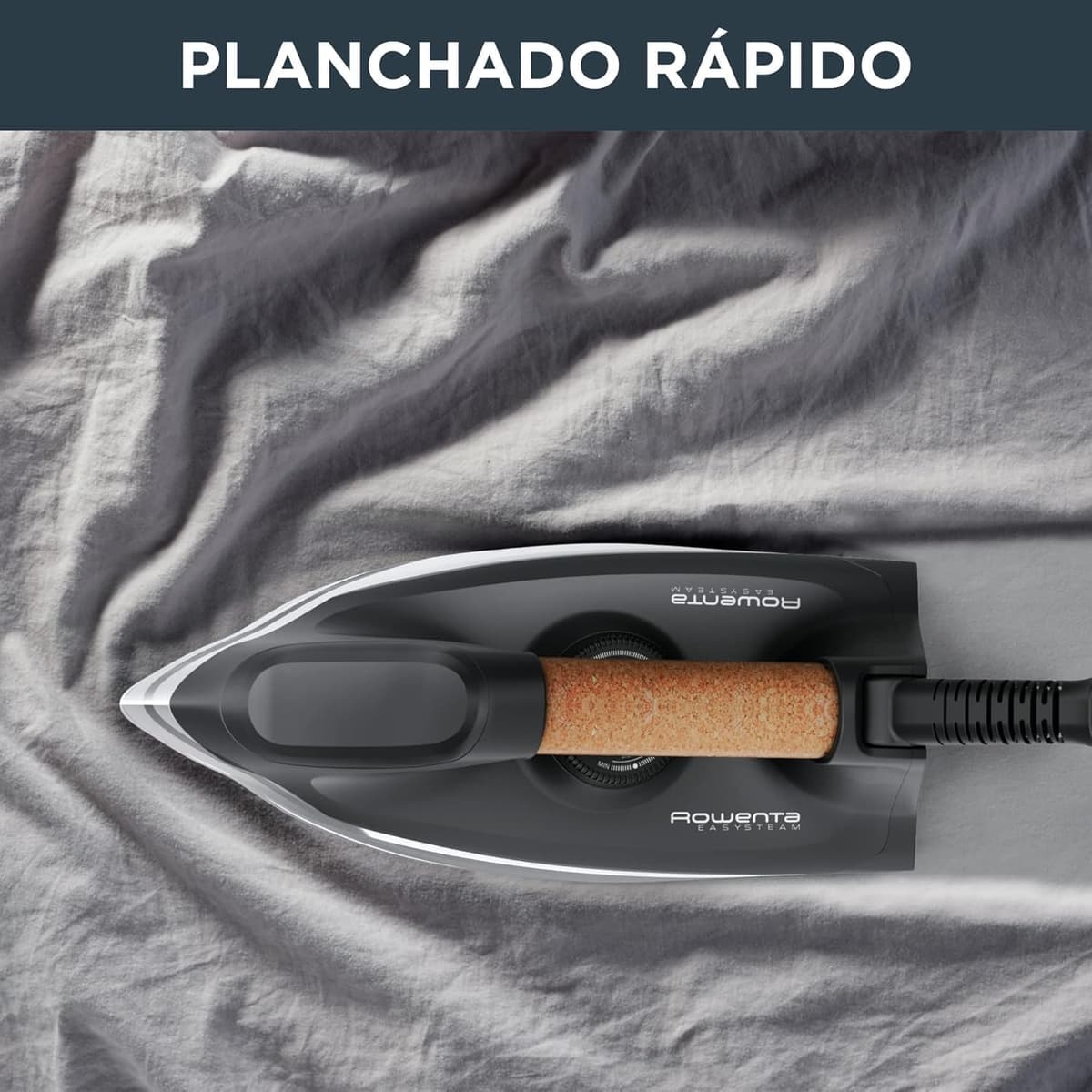 Rowenta Easy Steam - Centro de planchado, Alta presión 6 bares, Golpe de vapor 270 g/min, Vapor continuo 110 g/min, Suela Airglide con depósito de 1.4 L, Modo Eco, Negro/Verde, VR7360 — view 4
