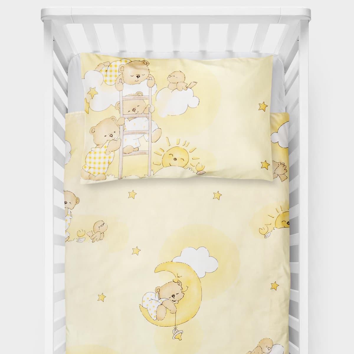 Baby Comfort 4 Piece Duvet Pillow Duvet Cover Pillowcase 80x70 cm Bedding Set 12M+ (Ladders Pink) — view 29