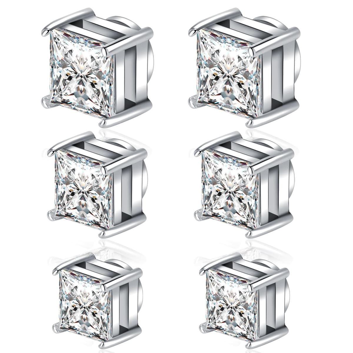 Magnetic Earring Studs Stainless Steel Fake Earring Non Piercing for Women Men Clips On Earrings Silver Black — view 13