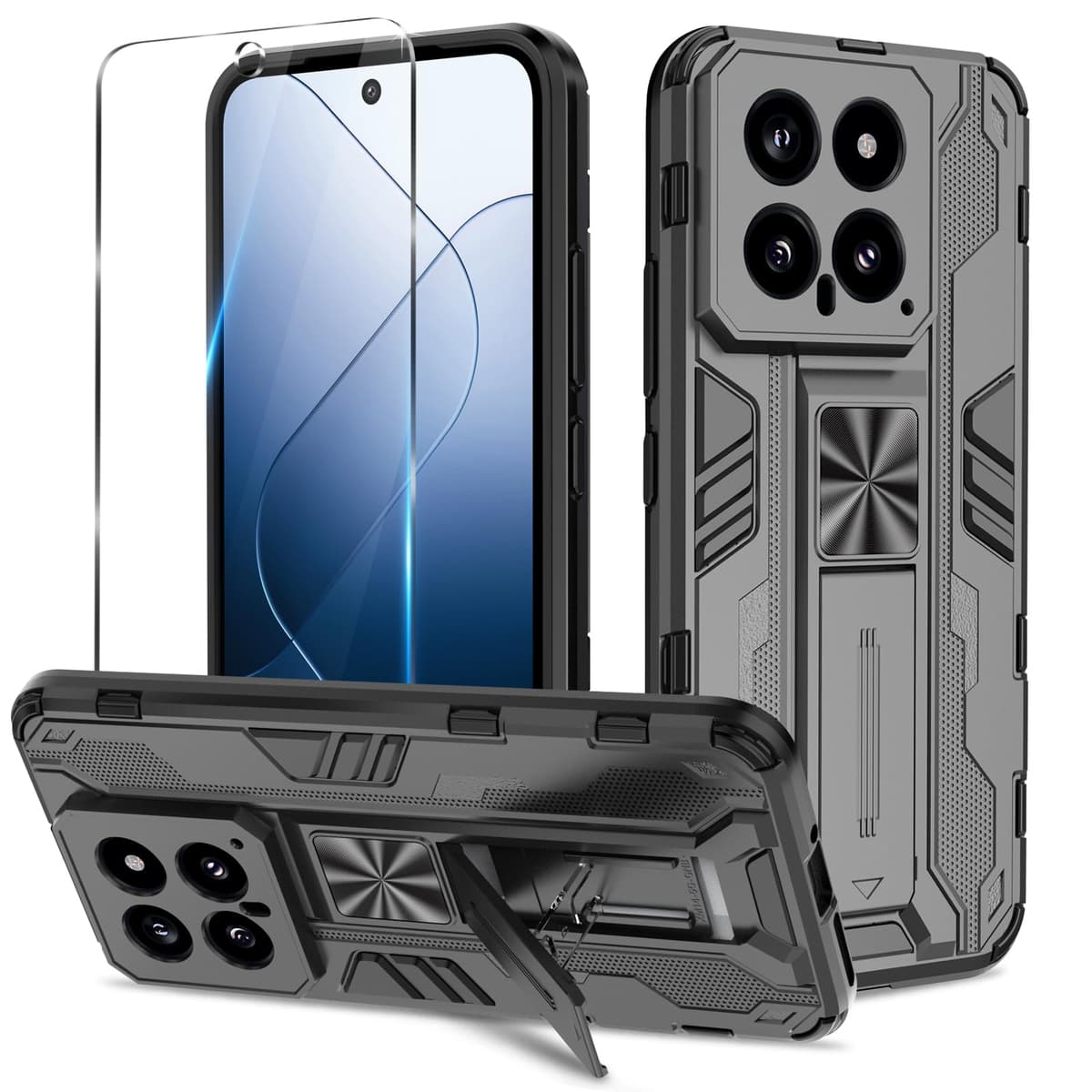 Funda para CMF Phone 2 Pro, Carcasa Antigolpes con Soporte anular metálico, Case Protectora de Grado Militar, Negro — view 1651