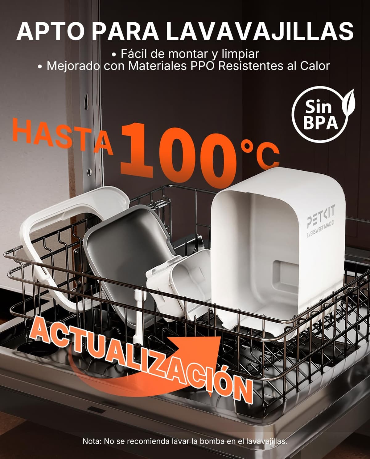 PETKIT EVERSWEET MAX 2 Fuente para Gatos sin Cable, Resistente al Calor, con Sensor de Movimiento, 5000mAh Batería Recargable, Control de App, 3L Bebedero Gatos Automático, Acero Inoxidable — view 2
