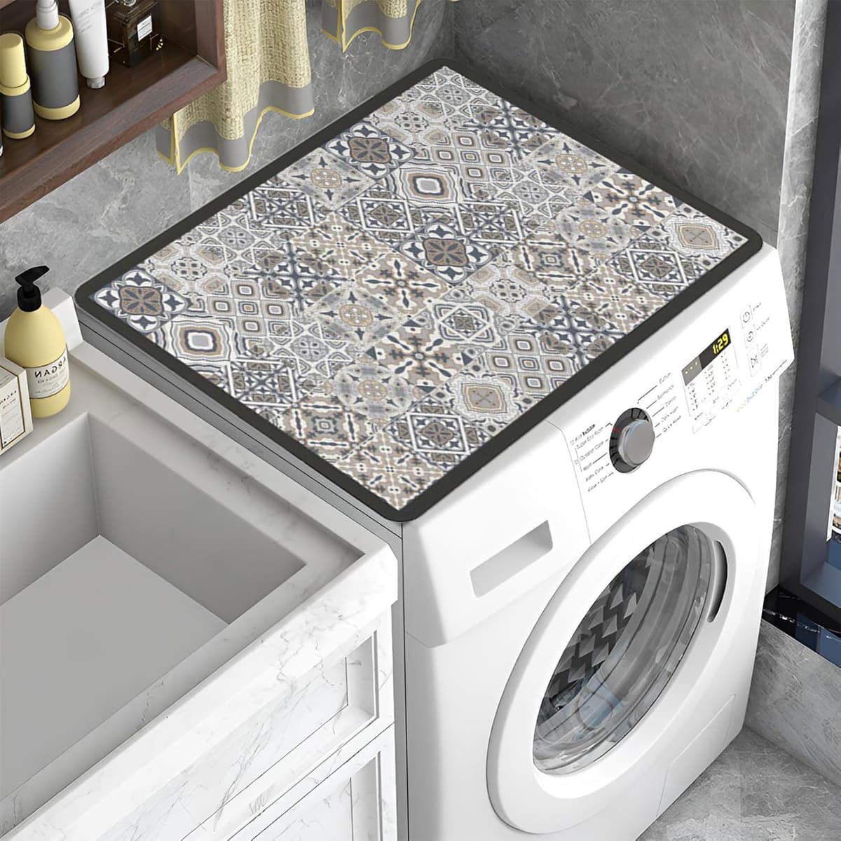 YeahBoom Cubierta Superior para Lavadora y Secadora,60 x 60 cm Cubierta para Lavadora,Funda para Lavadora,Funda Antipolvo para Lavadoras,Secadoras,Cocinas,Autocaravanas,Baños — view 15