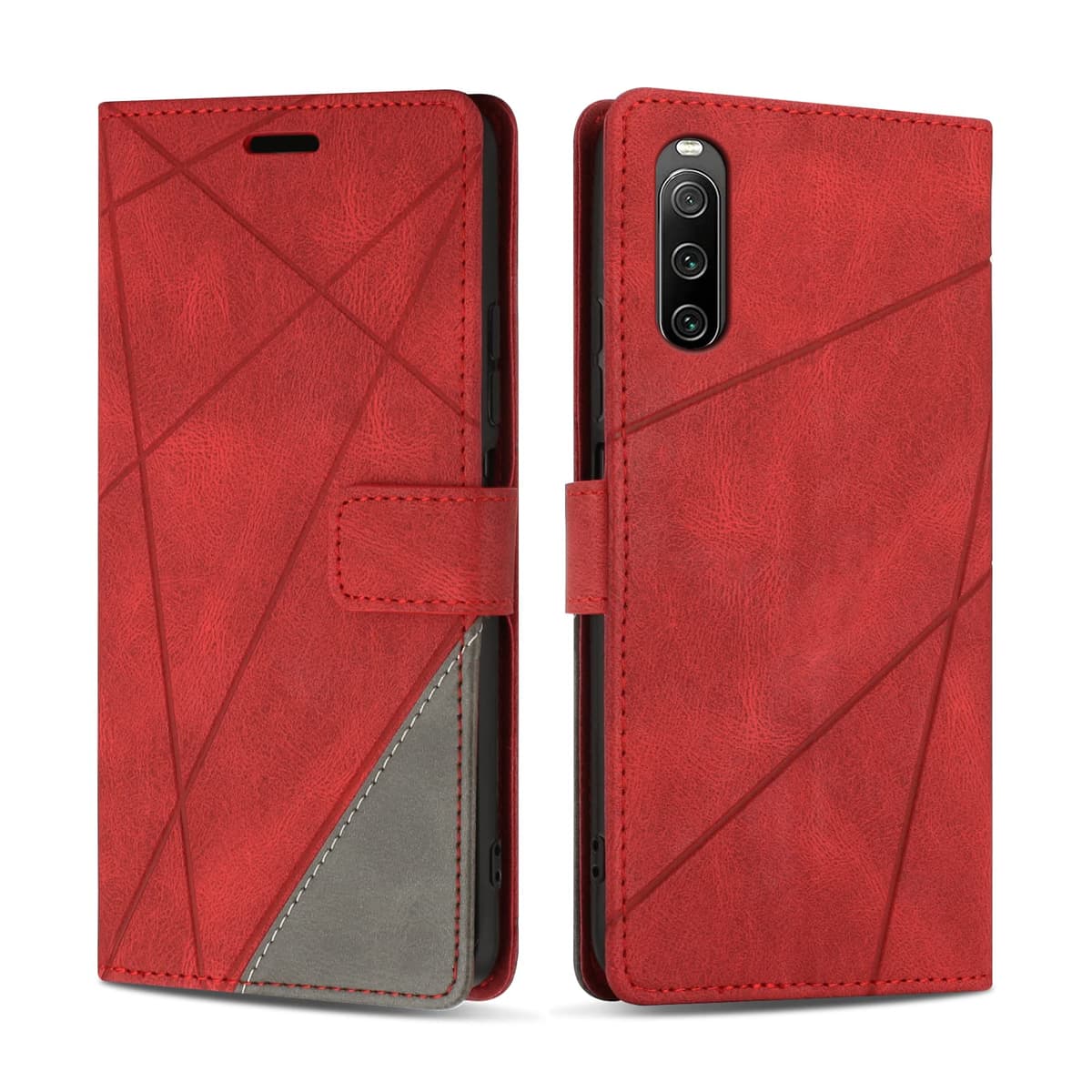 Case for Sony Xperia 10 IV, Premium PU Leather Flip Wallet Case Magnetic Closure Cover Case Card Slots kickstand Phone Case for Sony Xperia 10 IV, Red