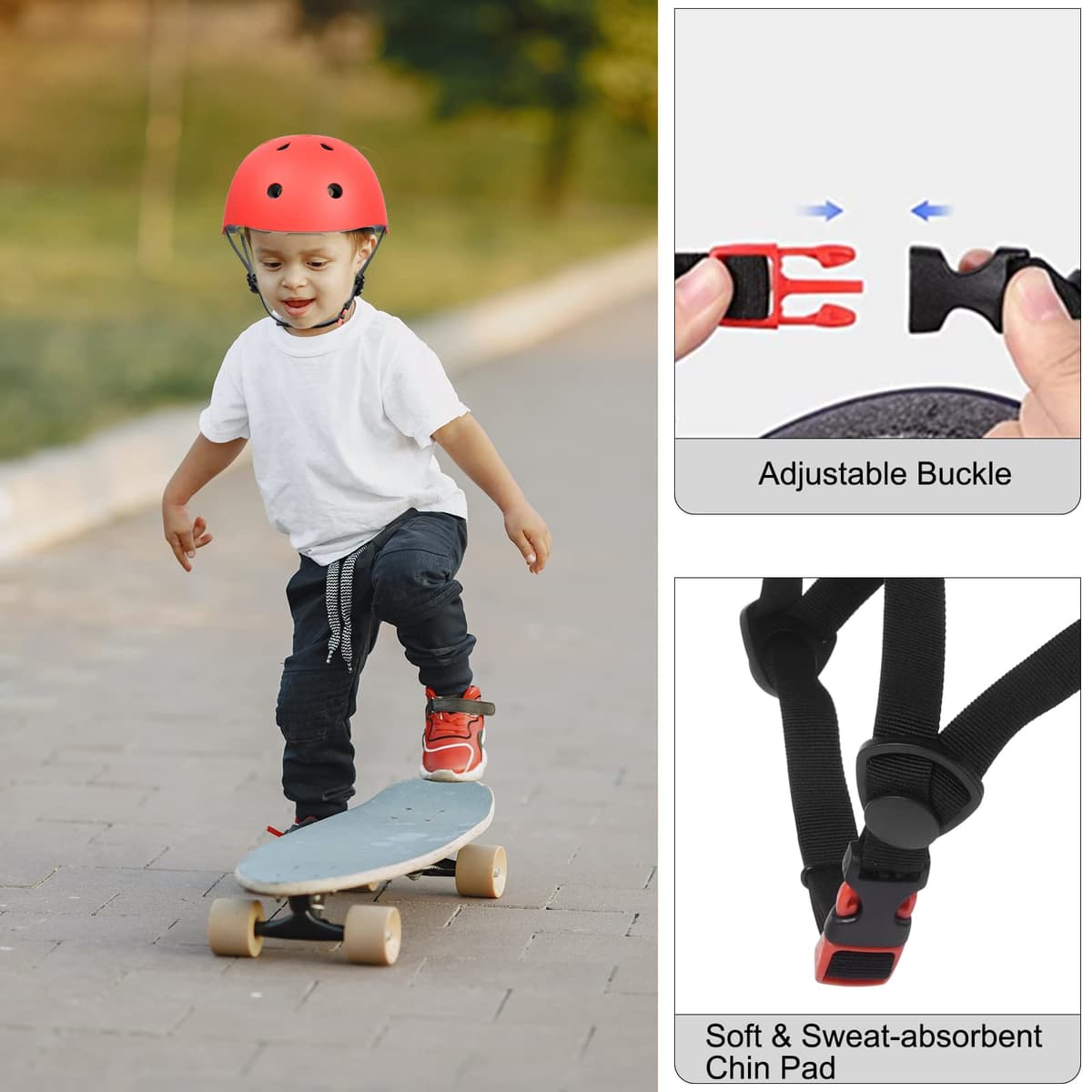 XJD Casco de Ciclismo para Niños Ajustable Casco Bicicleta Niño Casco Infantil Patinete Rollerskate de 3 a 14 Años Protecciones para Múltiples Deportes — view 61