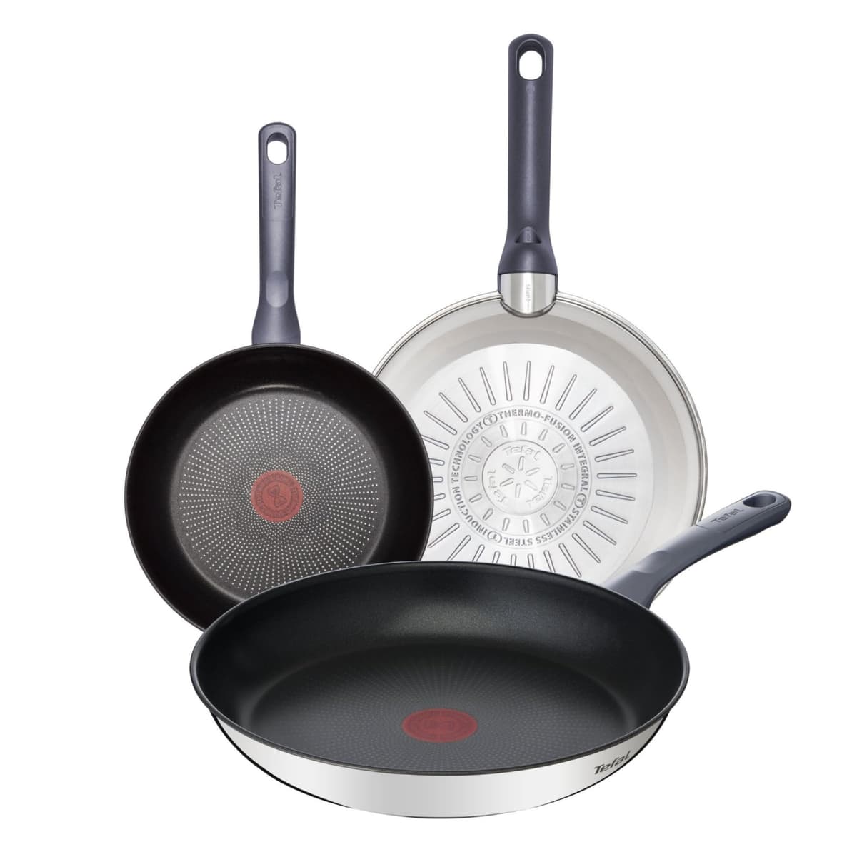 Tefal Daily Cook - Juego de Sartenes de 20/24/26 cm, Apto inducción, antiadherente, revestimiento titanio, Thermo-signal, apto lavavajillas y horno, acero inoxidable — view 14