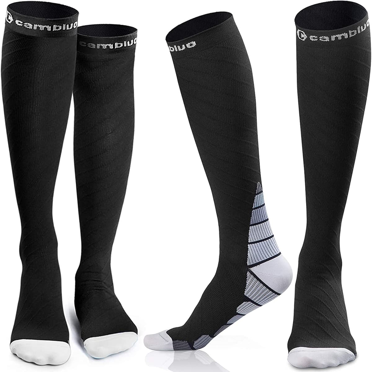 CAMBIVO Compression Socks for Women & Men 2 Pairs, Flight Socks Compression Stockings Running Socks for Calf & Ankle Support, Sports, Flying, Maternity Pregnancy, Nurses, Travel — view 12