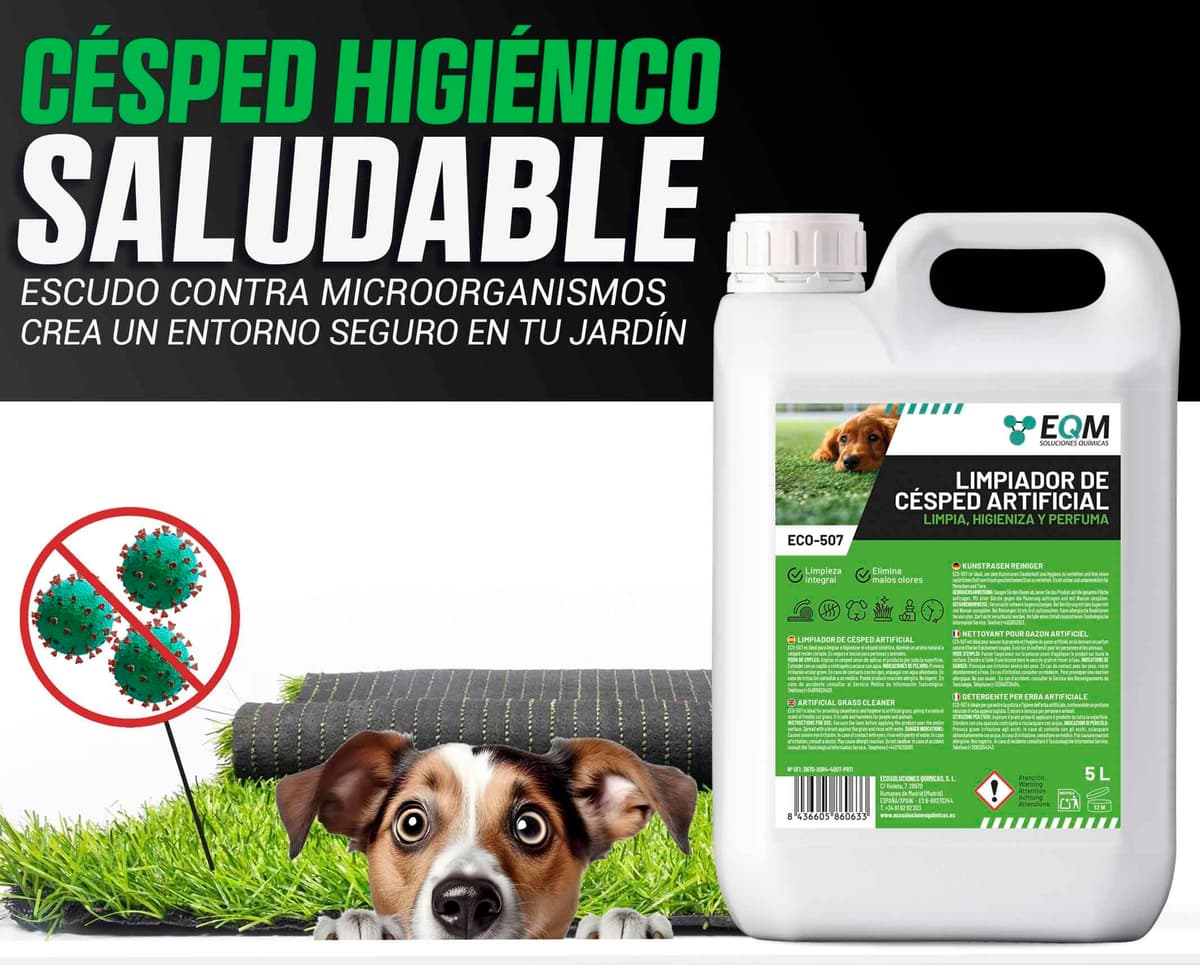 EQM - ECO-507 - Limpiador e Higienizante de Césped Artificial - 5L - Limpia, Higieniza y Perfuma - Formato Ahorro, Larga Duración - No Tóxico — view 3