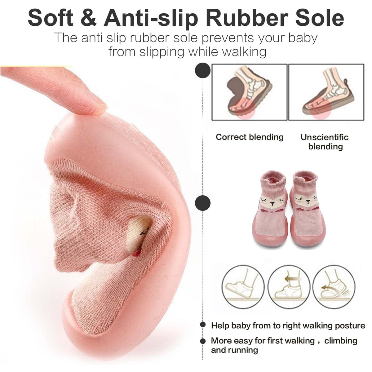 Baby Girls Boys First Walking Shoes Anti Slip Slippers Socks Barefoot Shoes Toddler Infant Non Slip Sole Shoes Breathable — view 3