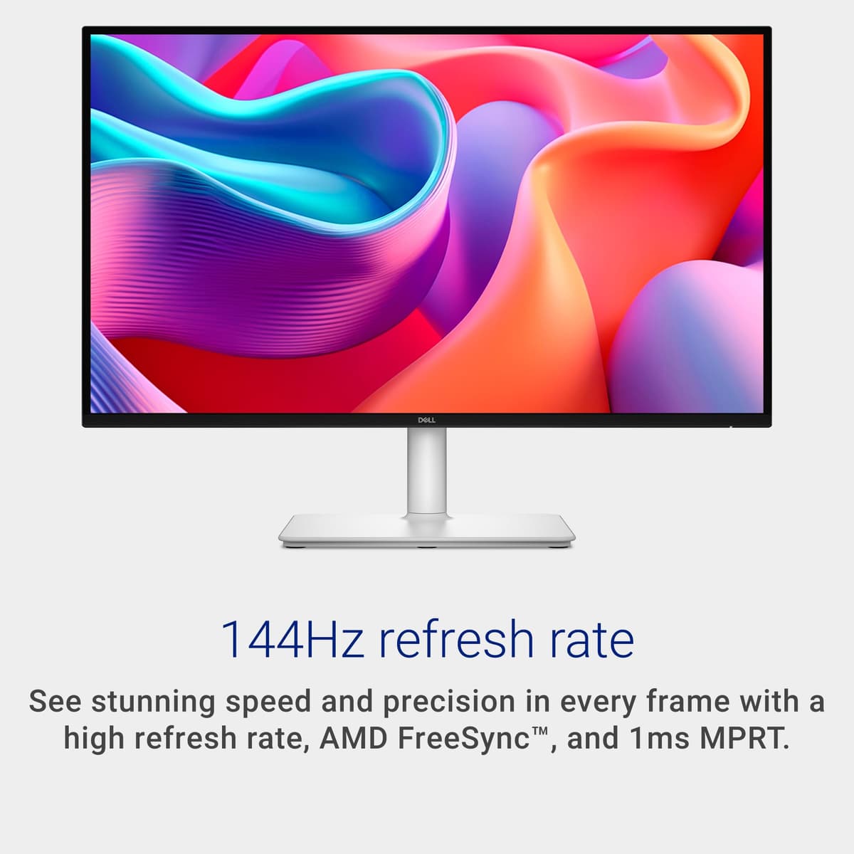 Dell 27 Plus USB-C Monitor - S2725DC, QHD (2560x1440), 144Hz, IPS, 1ms MPRT, AMD FreeSync, 99% sRGB, Height Adjust, Built-in Speakers, 2 USB-C, DisplayPort, HDMI, 2 USB-A, 3 Year Warranty, White — view 3