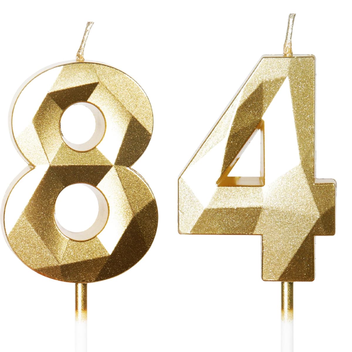 Yiran 50th Birthday Candles, Gold Number 50 Happy Birthday Candles, Cake Topper Decorations for Birthday Party, Wedding Anniversary Celebration Supply — view 245