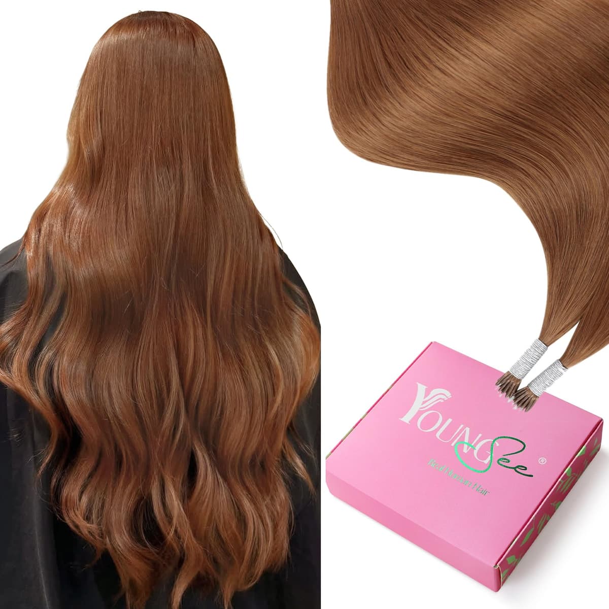 YoungSee Nano Hair Extensions Blonde 16inch Nano Beads Hair Extensions Warm Ash Blonde Highlight Bleach Blonde Nano Ring Hair Extension Highlight for School Soft Cold Fusion 50s 50g — view 40