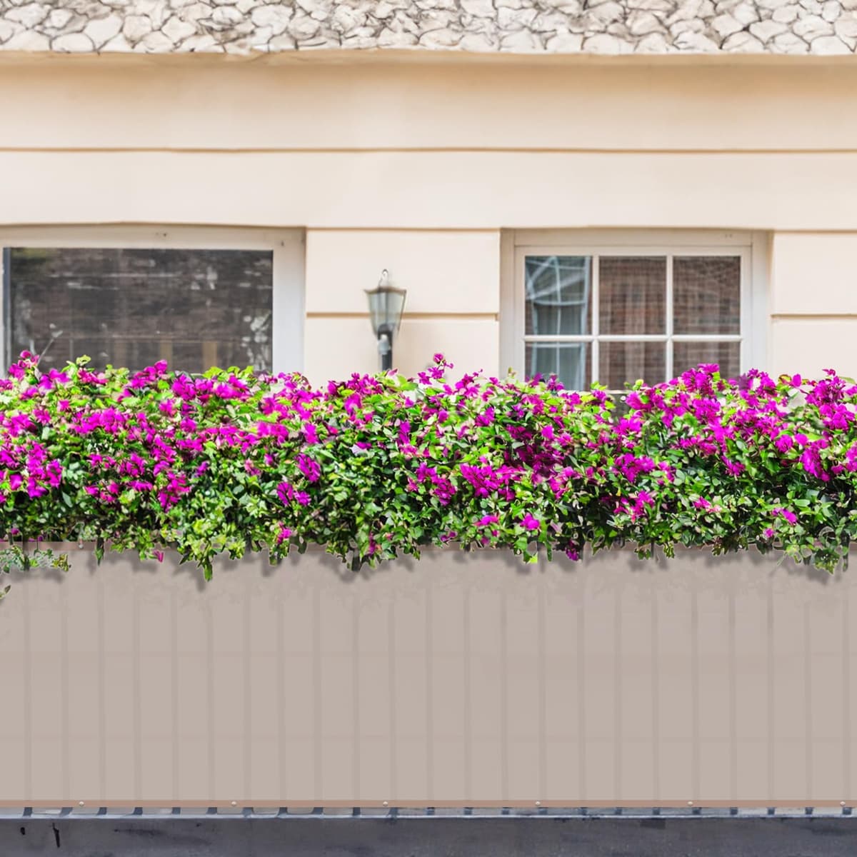 Sunnylaxx Balcon Privacidad 80x400cm Gris Pardo, Pantalla De Privacidad Balcon Protección PES, Incluye Bridas para Cables — view 4