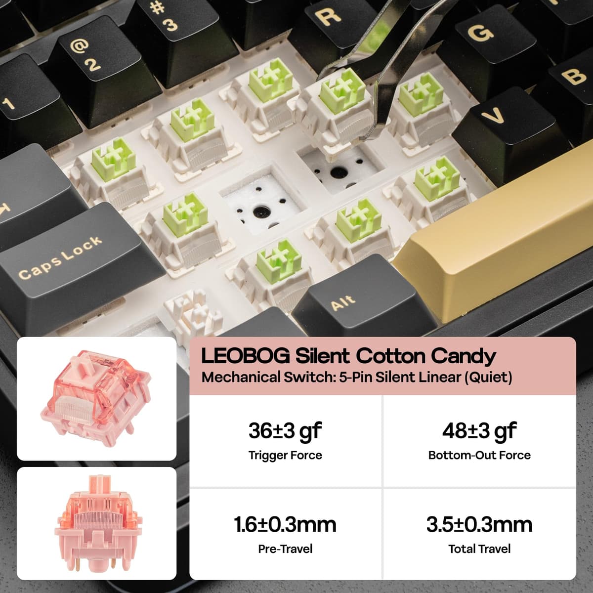 EPOMAKER X Aula EA75 MAX Teclado Mecánico Inalámbrico para Juegos con Pantalla y Perilla, 5000mAh, Hot-Swap, RGB, Teclas PBT,Gasket Suave, Teclado Mecánico del 75%,Formato US (Negro, Silent Switch) — view 5