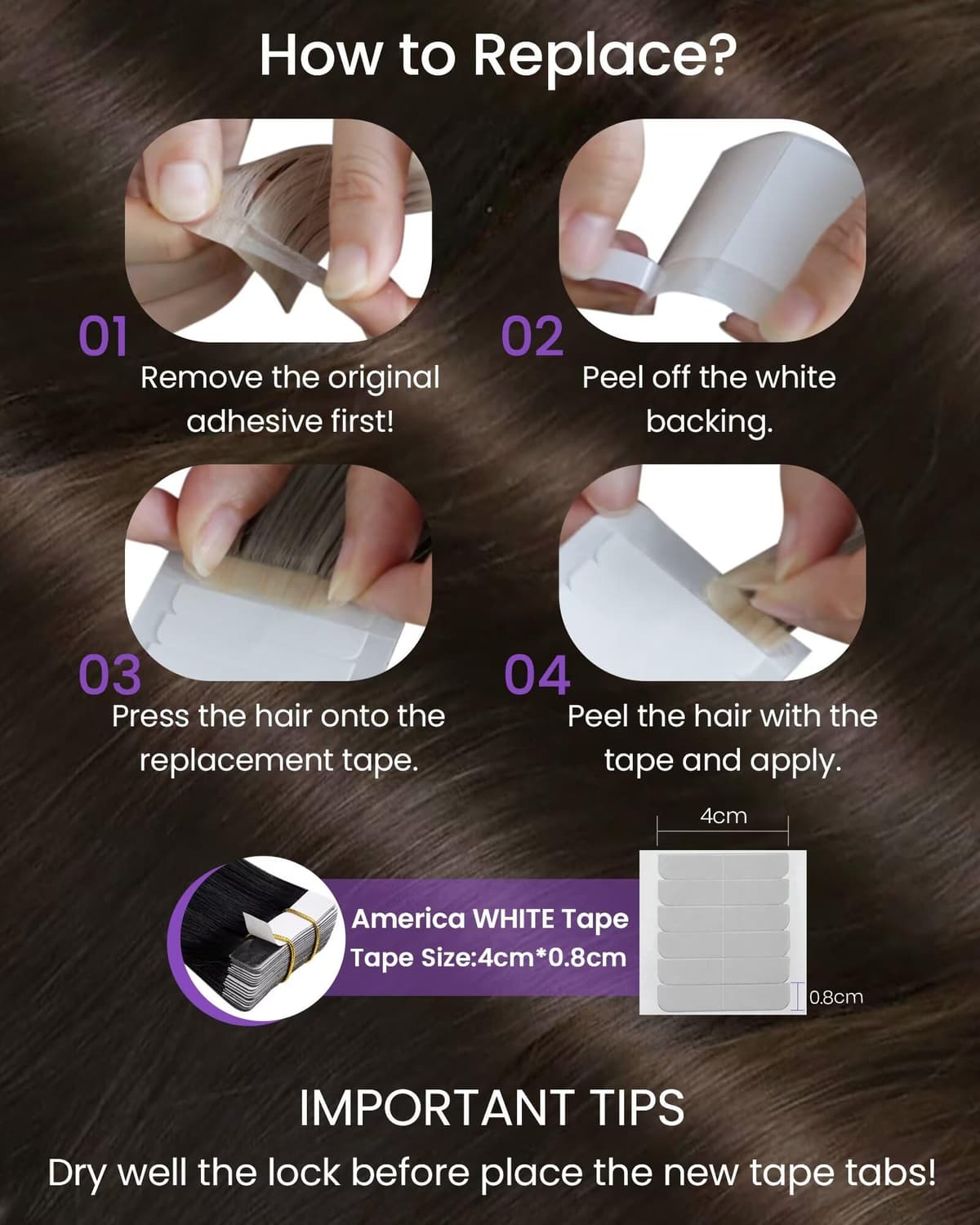 LaaVoo Tape in Hair Extensions Human Hair Blonde Tape Hair Extensions Real Human Hair Invisible Tapes Remy Straight Balayage Brown to Blonde Hair Double Sided Tabs 20pcs 50g 16 Inch #8/18/60 — view 21