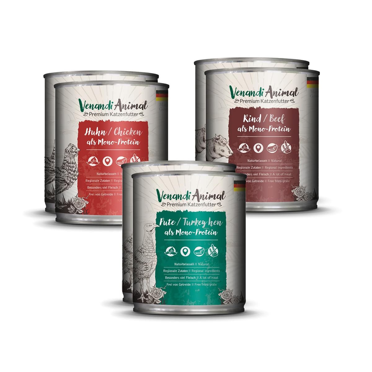 Venandi Animal Premium Cat Food, Horse as Monoprotein, Wet Food, Grain-Free and Natural, Pack of 6 (6 x 200 g) — view 27