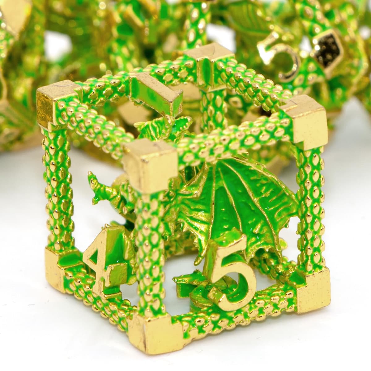 HNCCESG Juego de Dados de Metal D&D, Dungeons and Dragons Dice Juego de Dados de Metal Poliédricos Pulpo Huecos para Juegos de rol D y D para Juegos de Mesa (Cthulhu Número Verde) — view 19