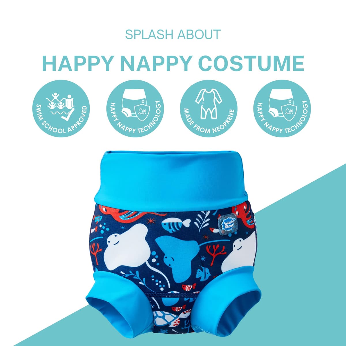Baby & Toddler Happy Nappy Duo Reusable Swim Nappy with Silver Lining — view 2