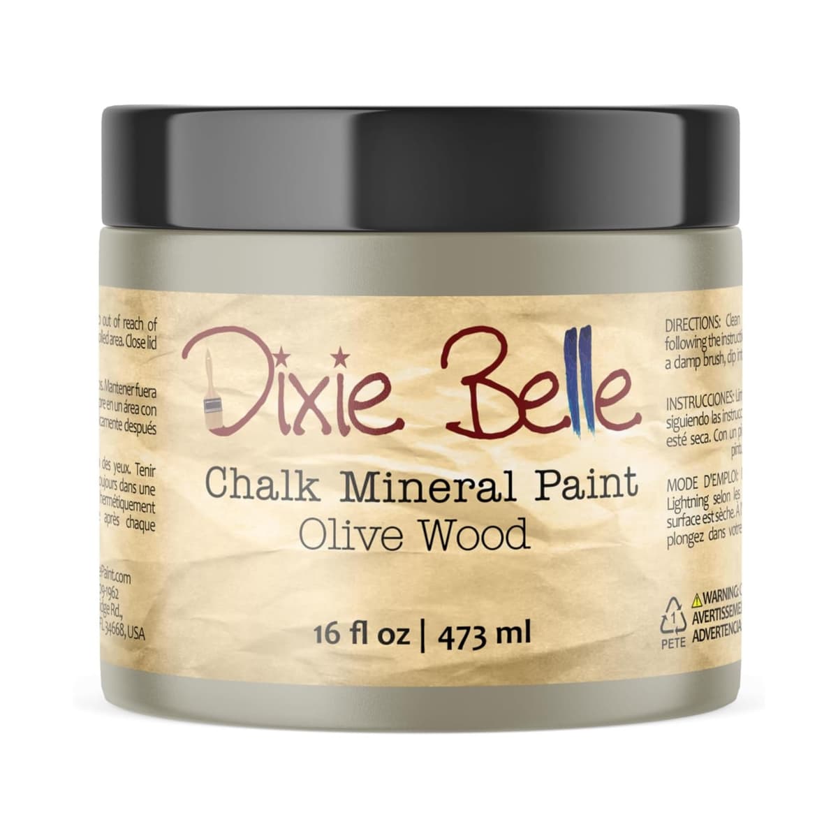 Dixie Belle Paint Company Chalk Finish Furniture Paint - Caviar (32oz) - Matte Black Chic Chalk Mineral DIY Furniture Paint — view 144