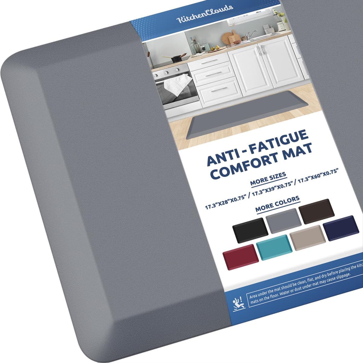 KitchenClouds Kitchen Mat Cushioned Anti Fatigue Rug 17.3"x28" Water Resistant Non Slip Standing Desk Mat Comfort Floor Mats for Kitchen House Sink Office (Khaki) — view 67