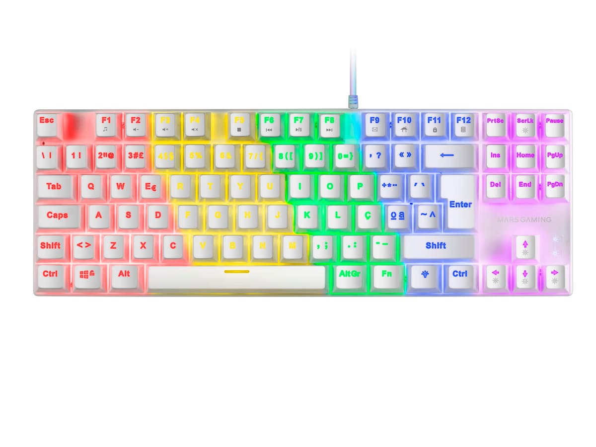 Mars Gaming MKMINIPRO, Portugués, Teclado Mecánico Compacto 60%, Switches Mecánicos Hot-Swappable, Iluminación RGB Chroma, Teclado Gaming Antighosting, Multiplataforma, Switch Azul, Blanco — view 19