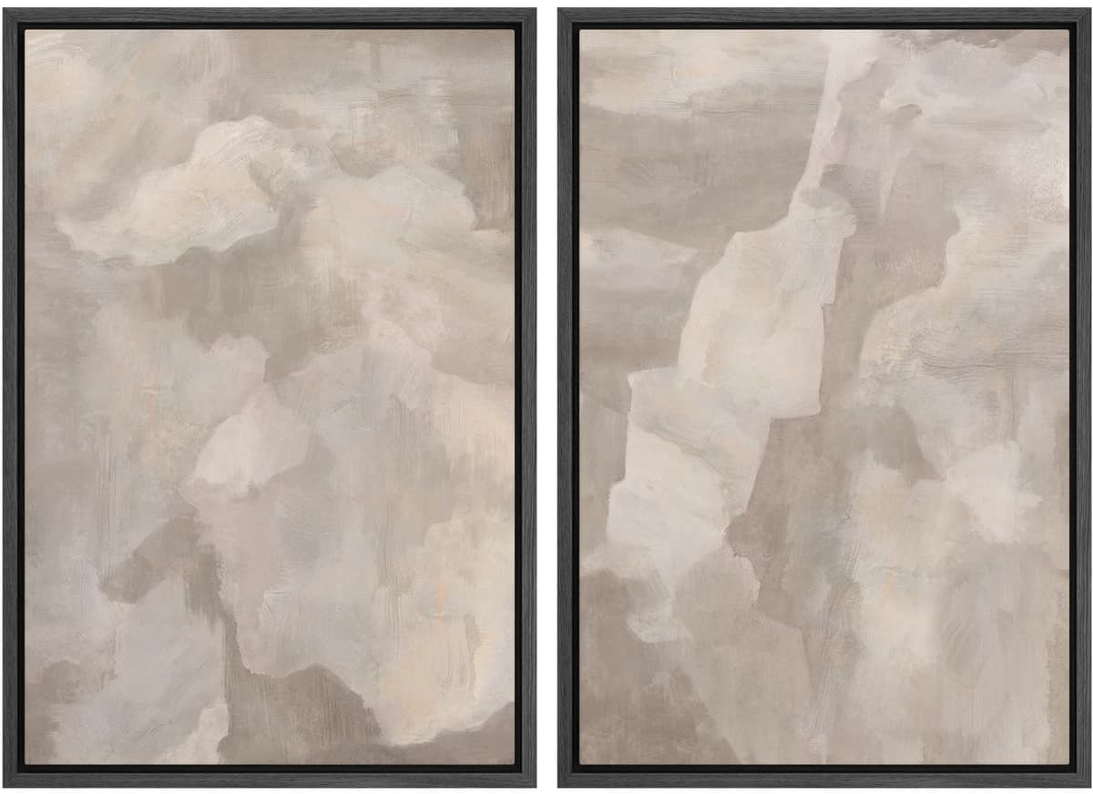 SIGNWIN Framed Canvas Print Wall Art Abstract Wave Pattern Modern Art Minimalist Neutral Decor for Living Room, Bedroom, Office - 16"x24"x2 Natural — view 104