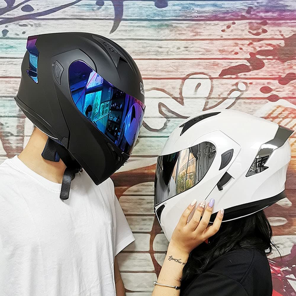 Modular Bluetooth Integrated Motorcycle Helmet, with Double Visor, Motorcycle Helmets, ECE Homologated, for Women and Men, Breathable and Comfortable — view 2
