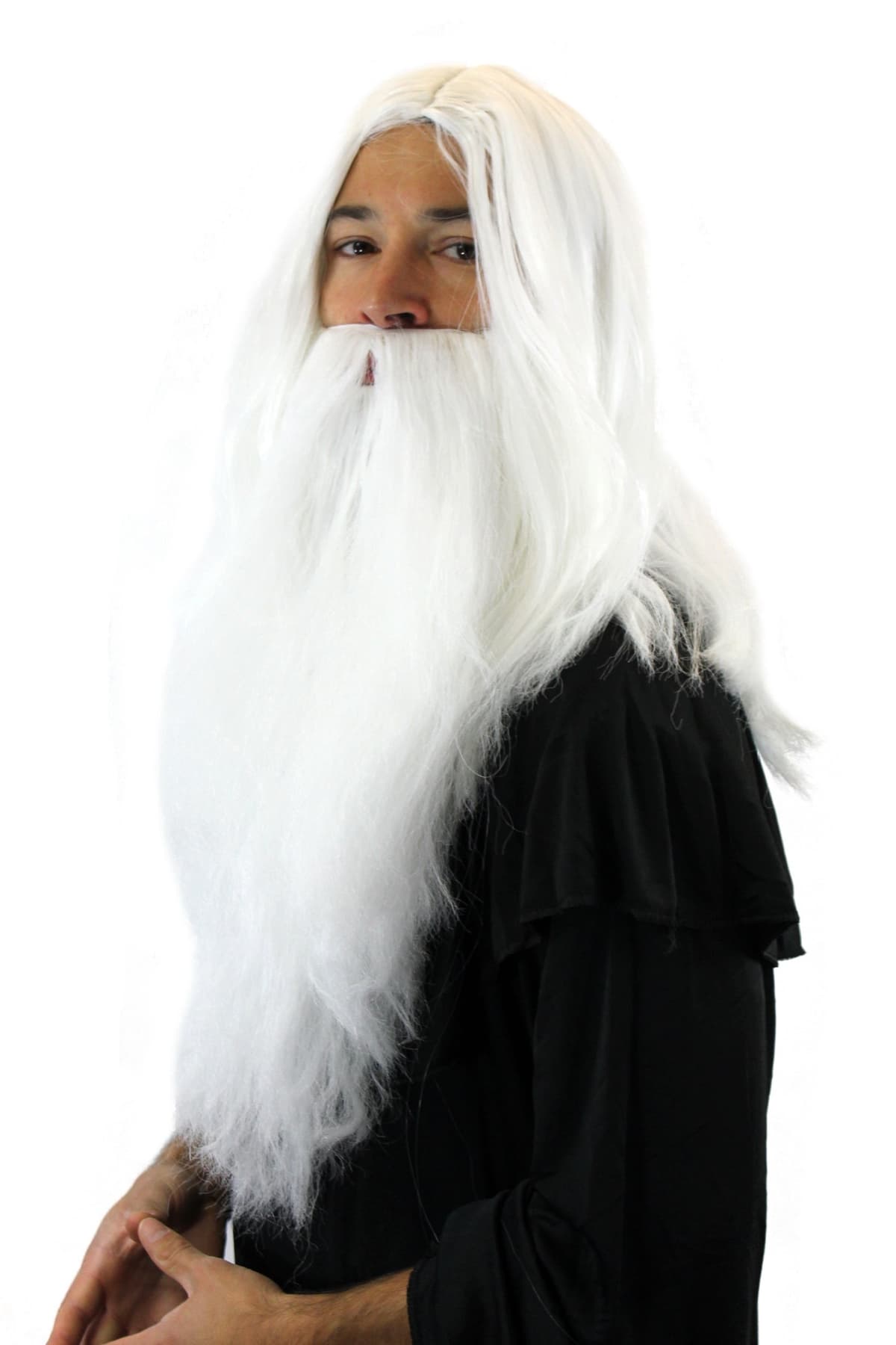 WIG ME UP- PW0210-P60 - Set de Peluca y Barba: hechicero canoso, Brujo, White Wizard — view 5