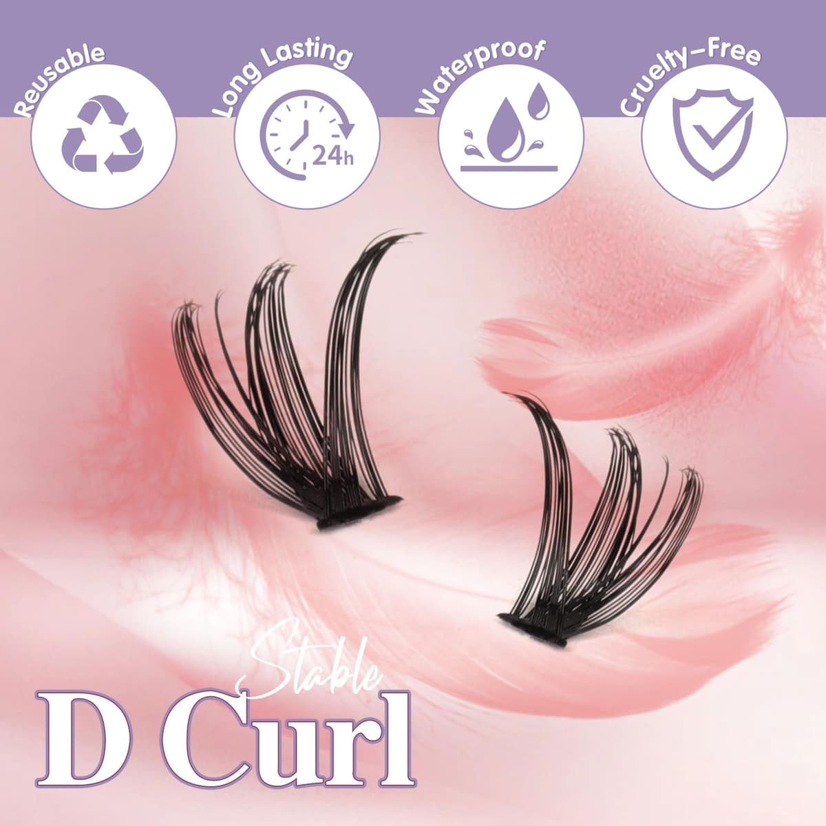 Sixstarhair Eyelashes Individual Kit Wispy Cluster Lashes with Lash Glue and Remover, Tweezers, Natural Individual Lashes Kit 448Pcs DIY Eyelash Extension Kit 4 Styles Lash Clusters Book 10-16mm — view 7