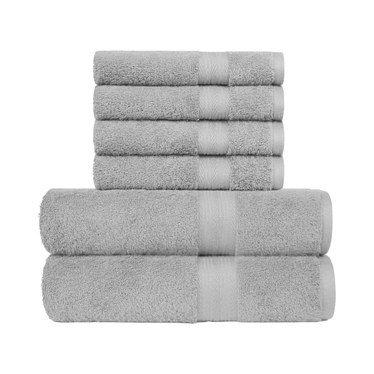 Amazon Basics Juego Toallas Baño Completo 100% Algodón 2 Toallas Baño + 2 Mano, Negro, Pack 4 Unidades — view 18