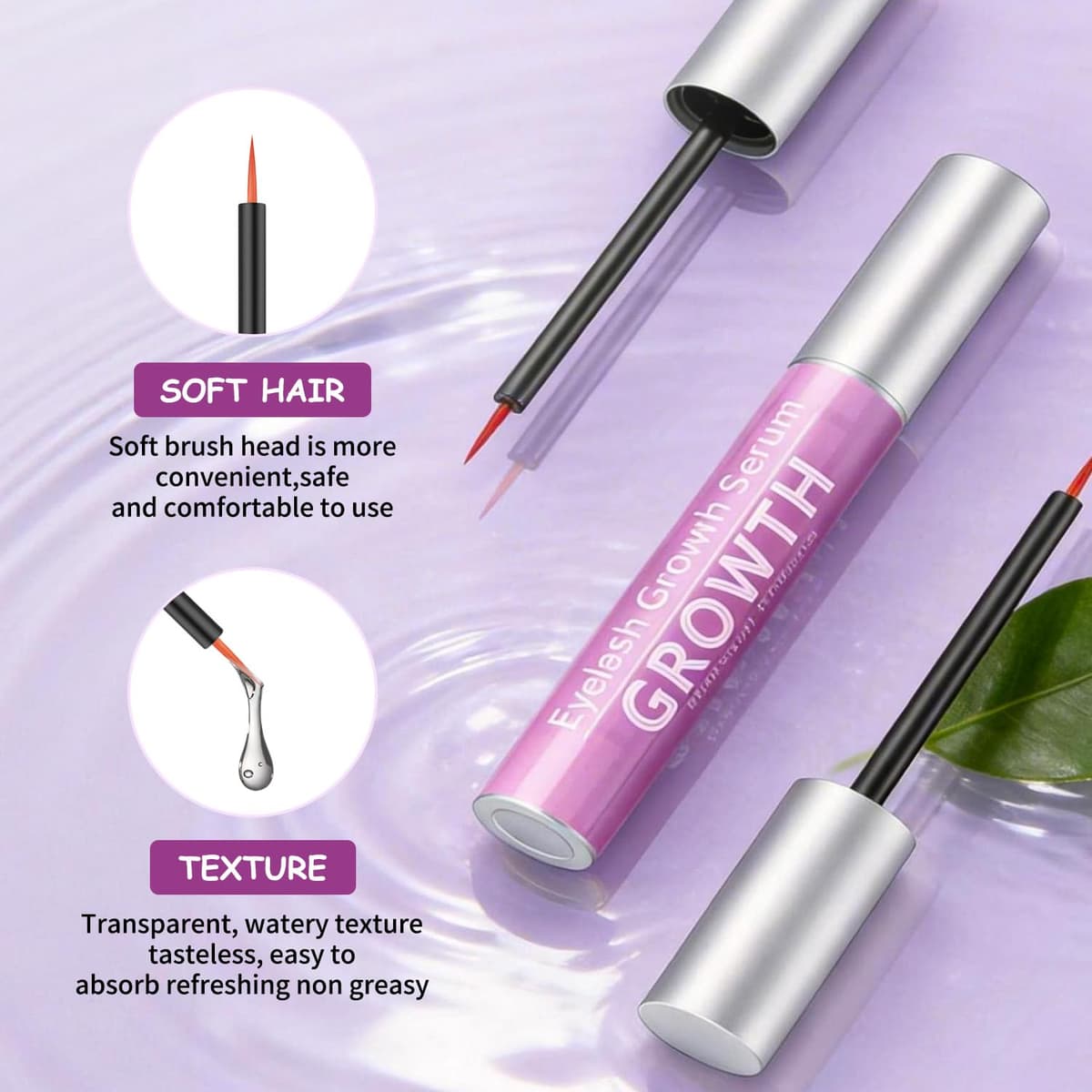 IPRILRY Eyelash Growth Serum with Natural Formula Lash Serum for Eyelash Growth for Longer,Fuller Looking Lashes Gentle for Eyelash 0.17 Fl Oz — view 4