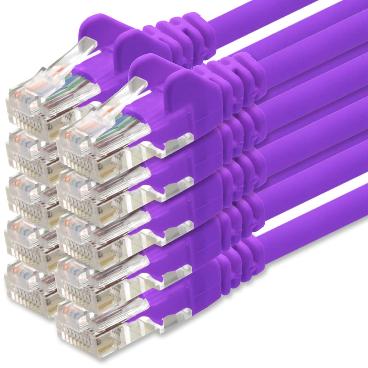 1aTTack.de 0.25m - black - 10 pieces - (PACK) - CAT.6 CAT6 Ethernet LAN network cable 1000 Mbit/s patch cable — view 77