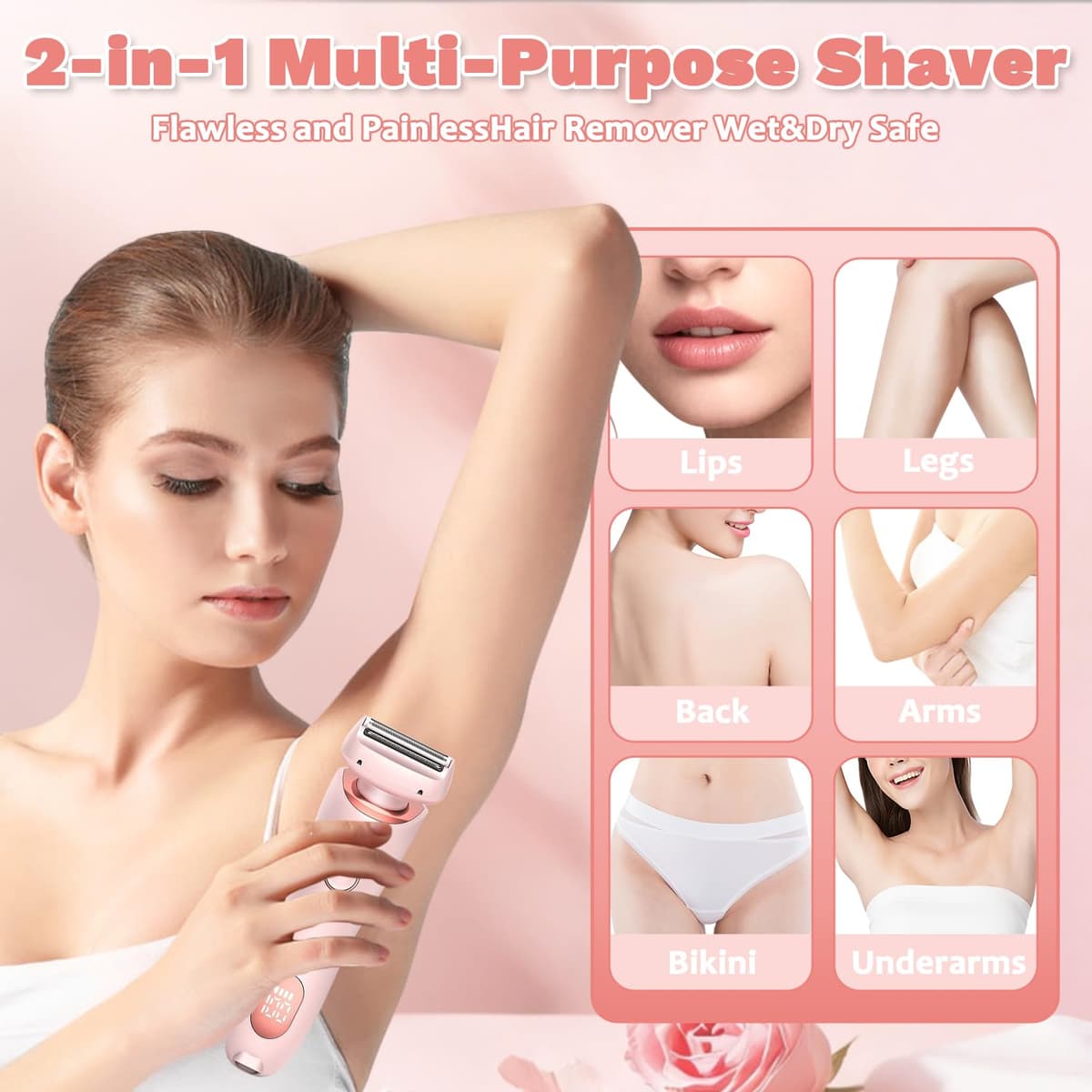 Afeitadora Eléctrica para Mujer, 2026 Rasuradora Mujer Zona Intima, Profesional Afeitadora Mujer, Indoloro Maquina Depilar Mujer, Recargable Rasuradora Mujer, Impermeable IPX7, para pierna, axila (M5) — view 4