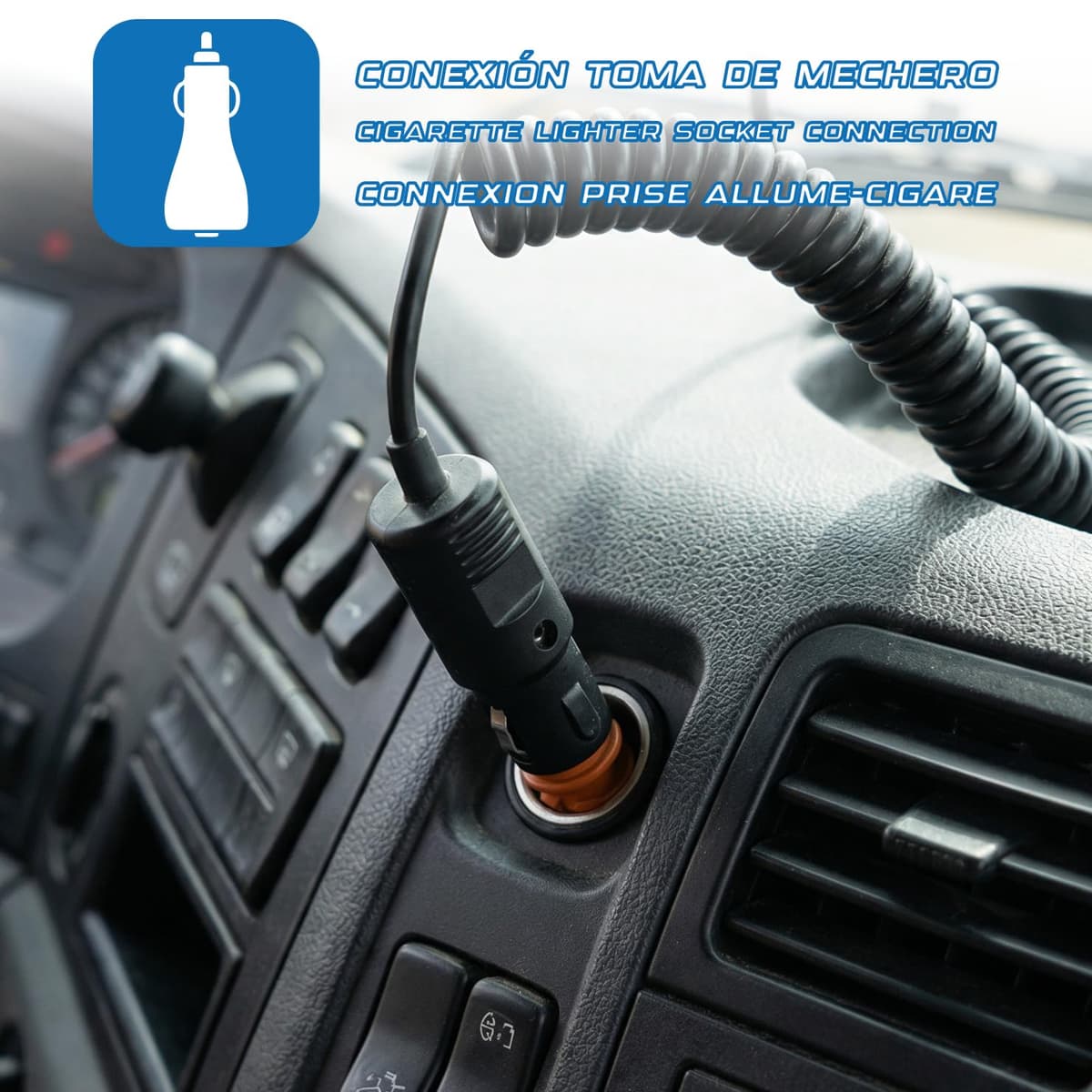 Ryme Automotive - Rotary Emergency Car Amber 12V/24V LED SMD High Power Connection Vehicle Cigarette Lighter Connection, Breakdown Signage, Tractor, Crane, Agricultural Vehicles — view 4
