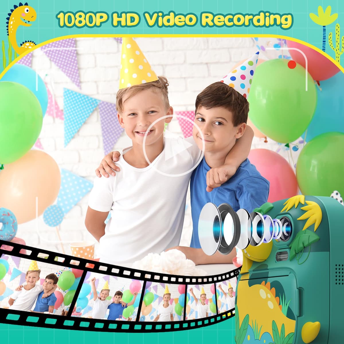 Camara Fotos Infantil Instantanea, CAMCLID 2,4 Pulgada Cámara Instantánea para Niños con Tarjeta de 32GB, Regalo para Niños de 3 a 12 Años(Verde) — view 4