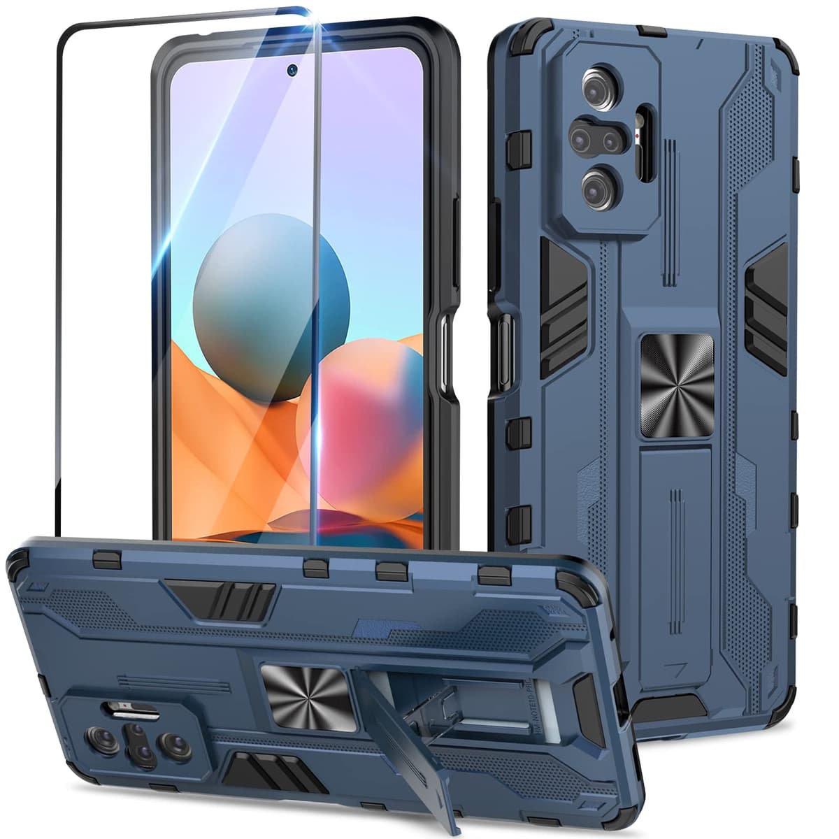 Funda para CMF Phone 2 Pro, Carcasa Antigolpes con Soporte anular metálico, Case Protectora de Grado Militar, Negro — view 1611