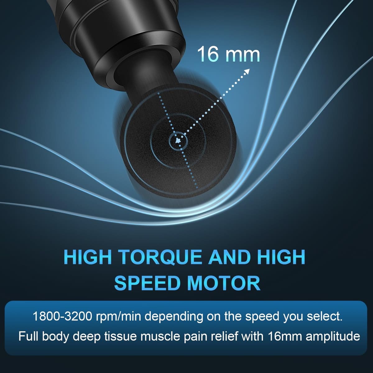 Pistola de Masaje Muscular, Masajeador Profesional con 30 Velocidades para Masaje Profundo, Pantalla Táctil LCD y 10 Cabezales para Espalda, Hombros, Piernas, Regalo para Hombre y Mujer (Negro) — view 5