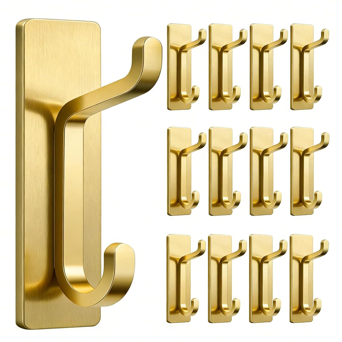 Self Adhesive Hooks, Extra Sticky and Strong, Hanging up to 6KG, Heavy Duty Stick on, No-Nail Hook for Back of Door, Black, 4 Pack — view 21