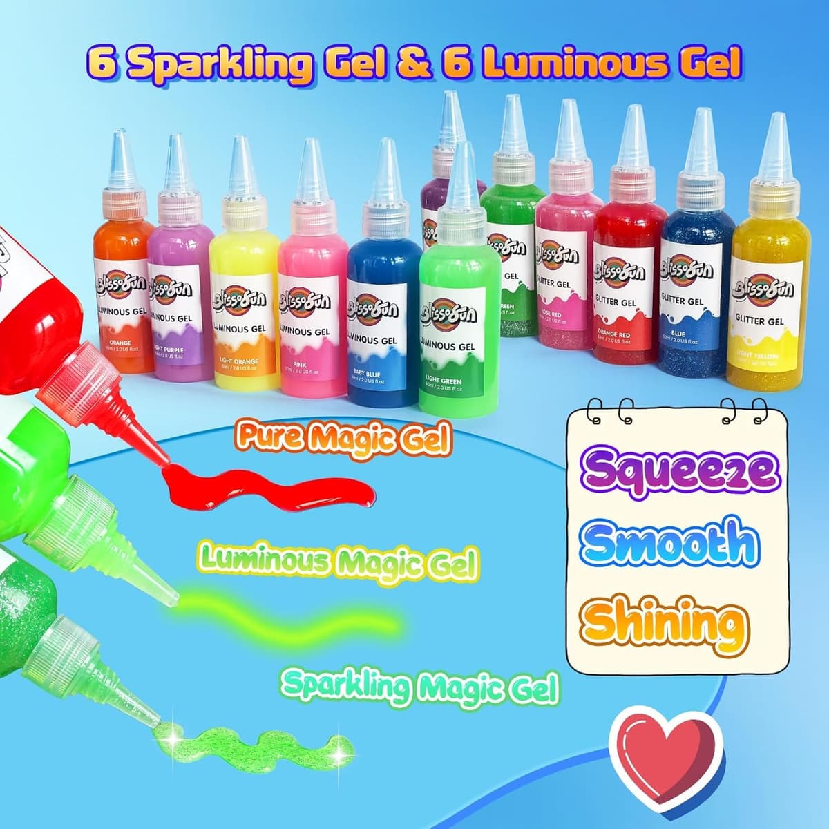 Blissofun Aqua Gelz Set, de Gel de Agua Mágico 3D DIY, Magic Gel Kit con 24 colores y 16 formas — view 3